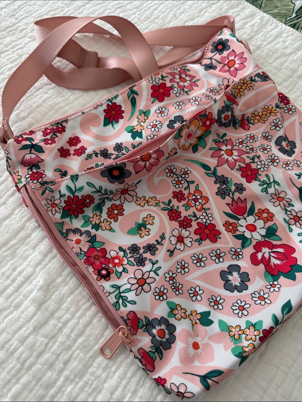 Vera Bradley Pink Floral Crossbody with Adjustable Strap